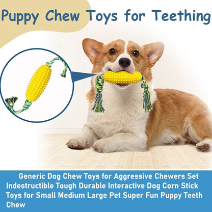 Interactive Corn Dog Chew Toy – Durable & Teeth Cleaning