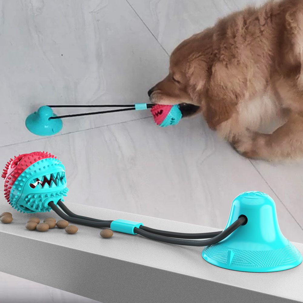 Interactive Suction Cup Dog Toy – Drawstring Ball