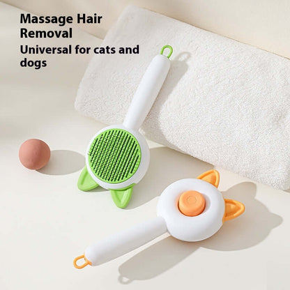 Self-Cleaning Pet Hair Remover Brush for Cats and Dogs - Purr & Bark Co