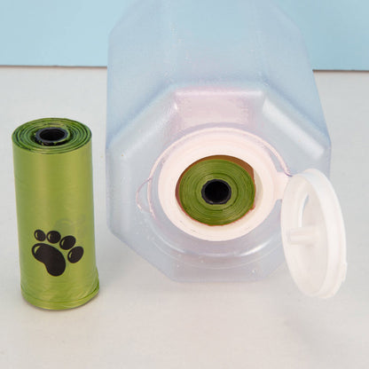 3-in-1 Portable Dog & Cat Water Bottle with Food Feeder & Poop Dispenser |