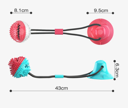 Interactive Suction Cup Dog Toy – Drawstring Ball