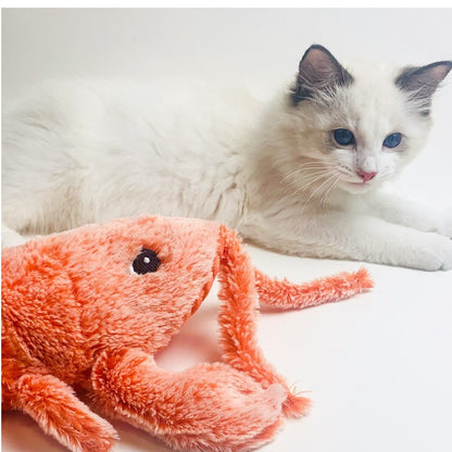 Electric Jumping Lobster Cat Toy – USB Rechargeable Plush with Swinging Tail |