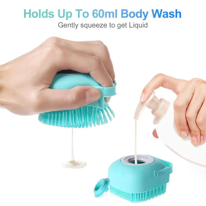 2-in-1 Pet Shampoo Brush – Silicone Massage Comb for Bathing Dogs & Cats |