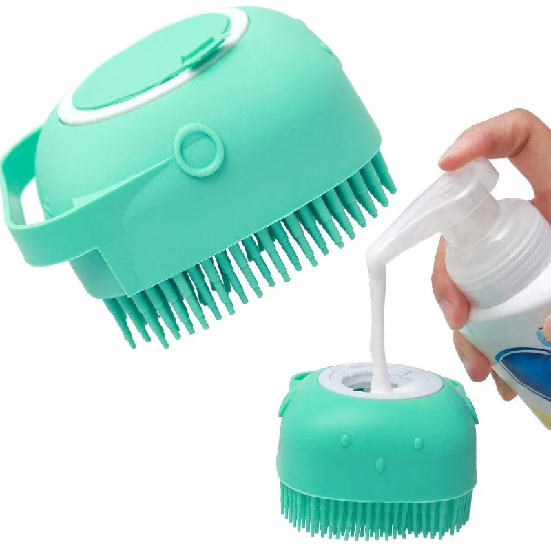 2-in-1 Pet Shampoo Brush – Silicone Massage Comb for Bathing Dogs & Cats |