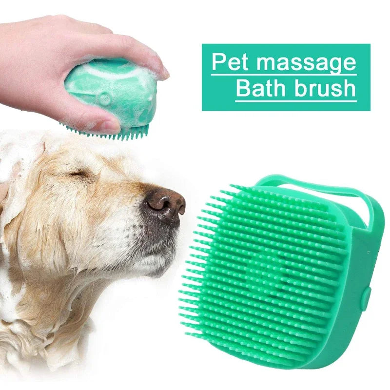 2-in-1 Pet Shampoo Brush – Silicone Massage Comb for Bathing Dogs & Cats |