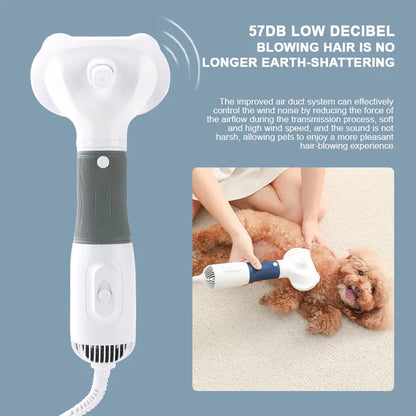 3-in-1 Pet Hair Dryer & Grooming Brush for Dogs and Cats – Safe, Compact, and Convenient |