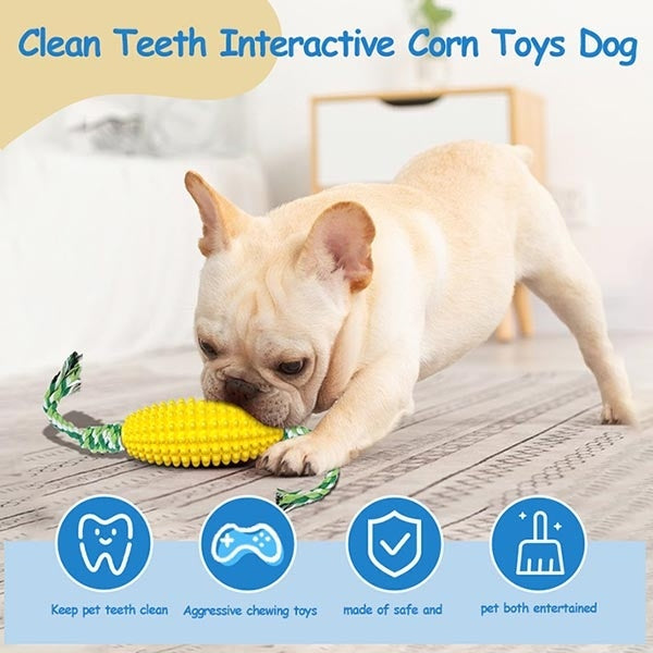 Interactive Corn Dog Chew Toy – Durable & Teeth Cleaning