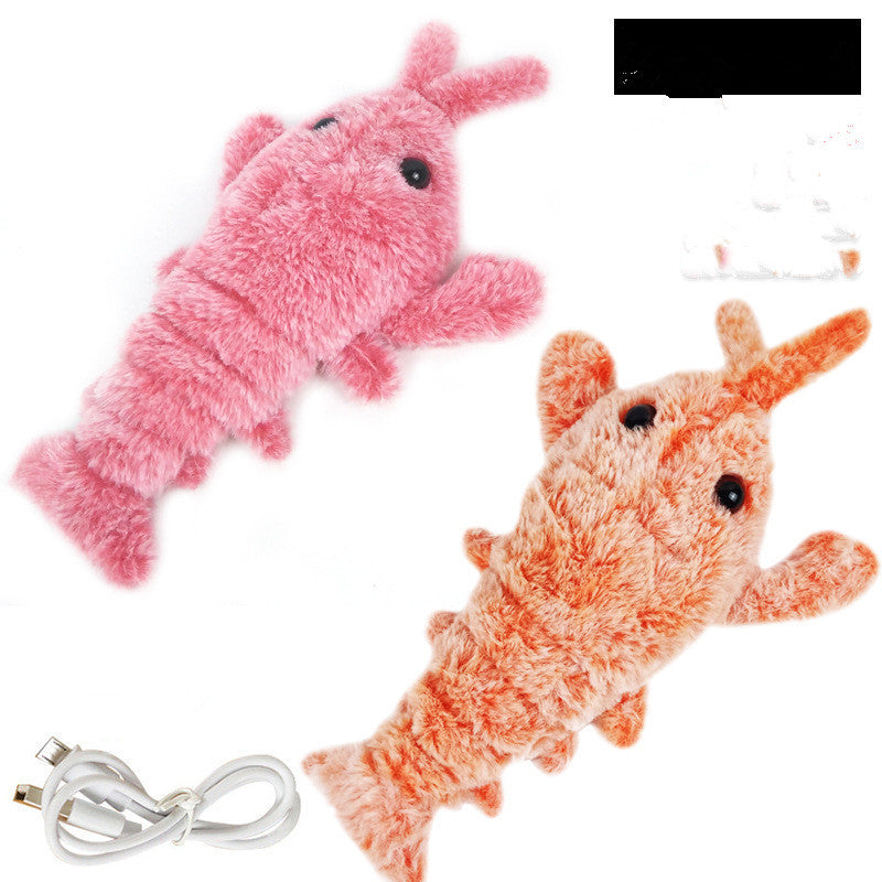 Electric Jumping Lobster Cat Toy – USB Rechargeable Plush with Swinging Tail |