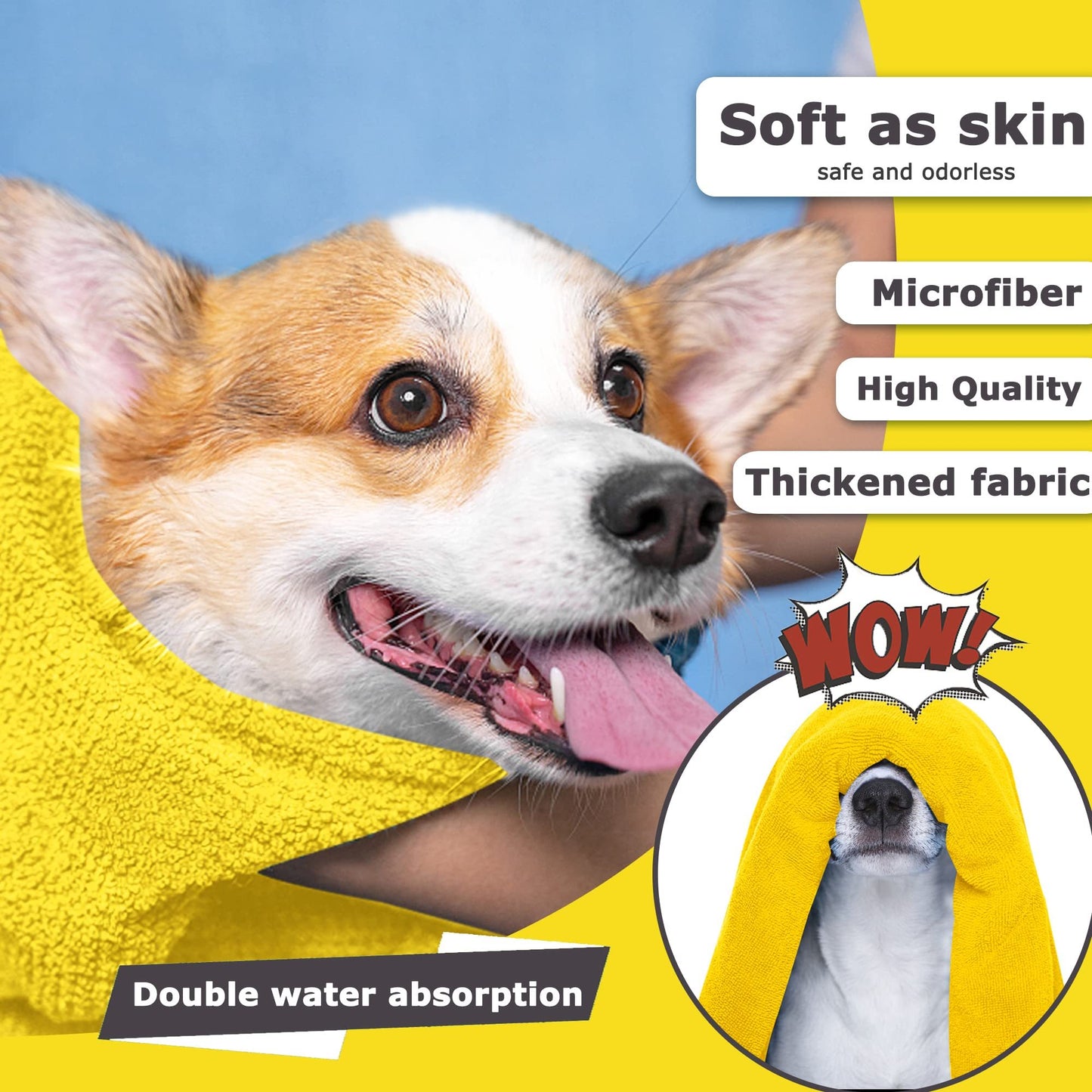 Super Absorbent Microfiber Dog & Cat Drying Towel – Quick-Drying & Soft