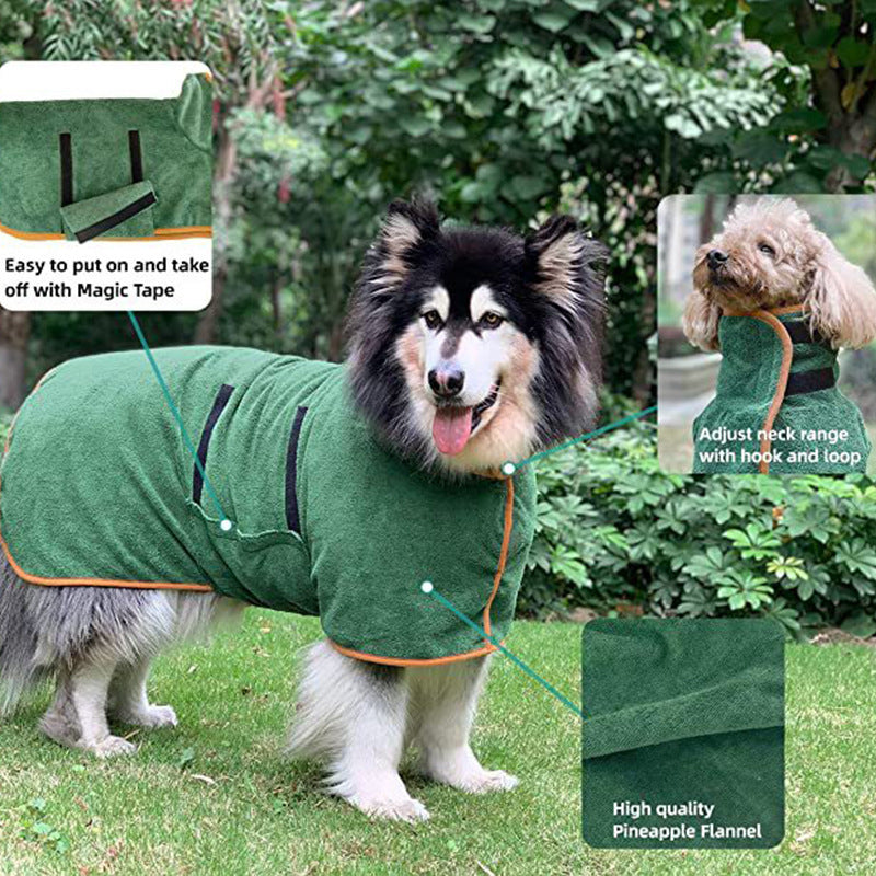 Pet Bathrobe – Fast Drying & Absorbent Microfiber Towel