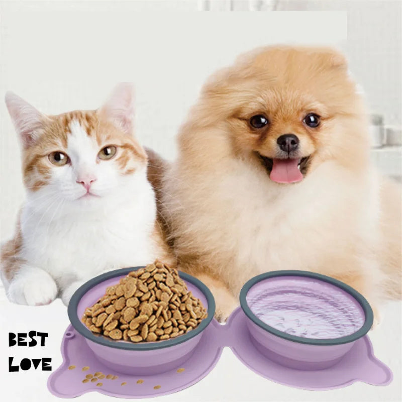 Portable Silicone Collapsible Dog & Cat Food Bowls