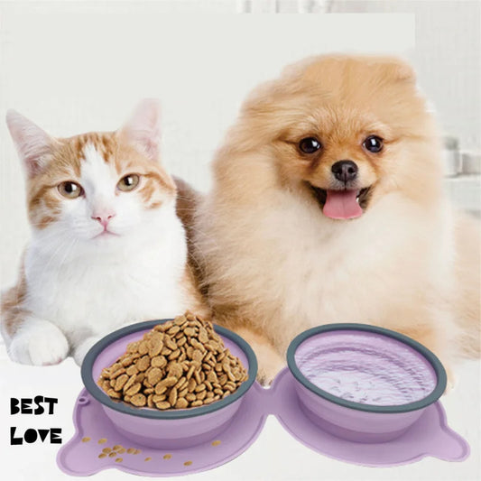 Portable Silicone Collapsible Dog & Cat Food Bowls